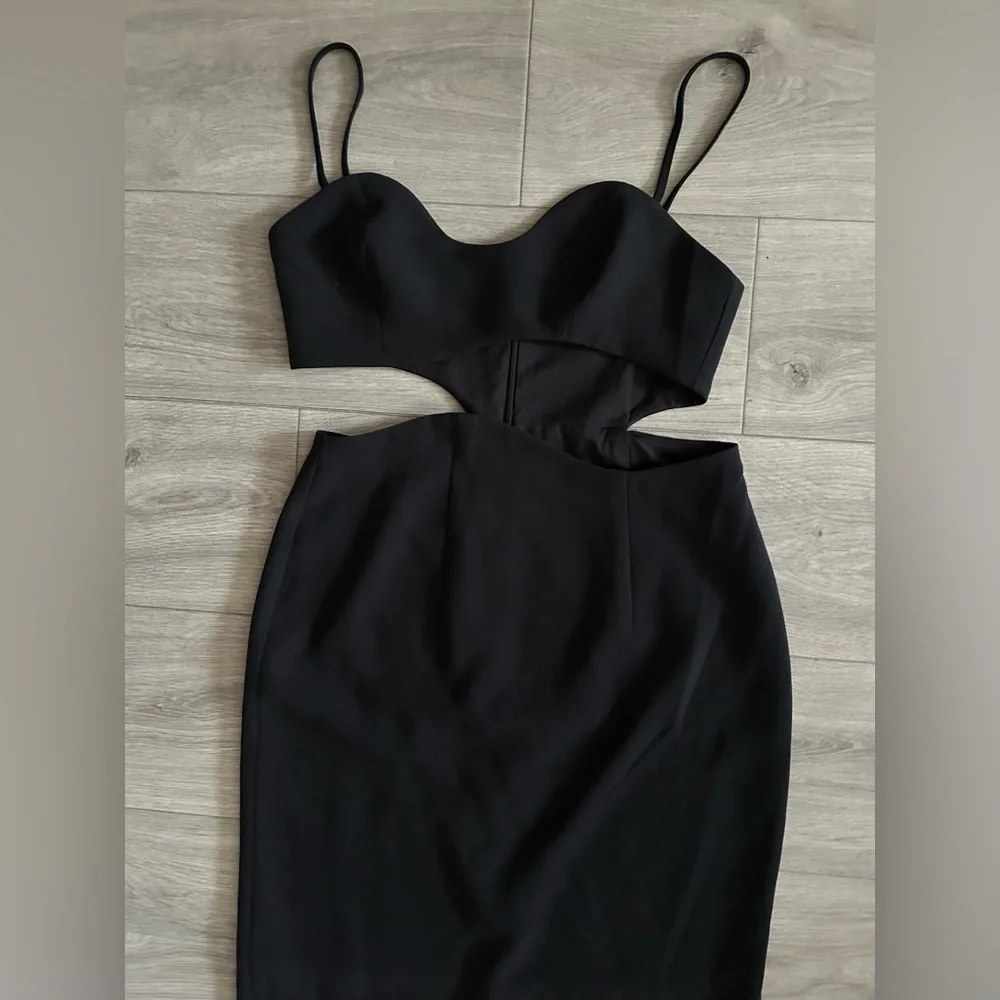 ASOS EDITION Cami Wavy Cutout Midi Dress In Black - Picture 4 of 8